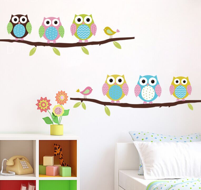 Cute Owl Wall Sticker Tree Stickers With Owls Wall Decals Animal Wall